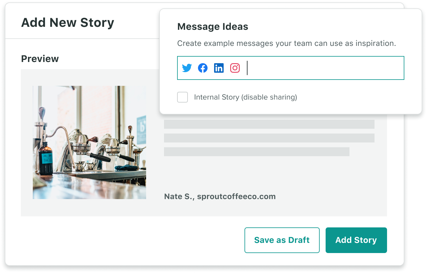 Employee advocacy tool enables message suggestions